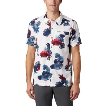 Columbia Outdoor Elements Short Sleeve Print, Camisa Blancos Para Hombre | 203698-MDT